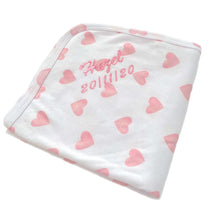 Load image into Gallery viewer, Pink Hearts Personalised 100% Cotton Wrap