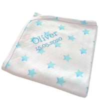 Load image into Gallery viewer, Blue Stars Personalised 100% Cotton Wrap