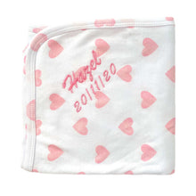 Load image into Gallery viewer, Pink Hearts Personalised 100% Cotton Wrap
