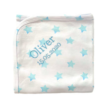 Load image into Gallery viewer, Blue Stars Personalised 100% Cotton Wrap