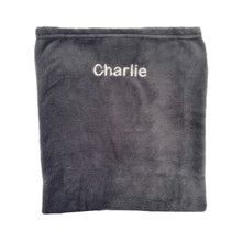 Load image into Gallery viewer, Grey Coral Fleece Personalised Blanket