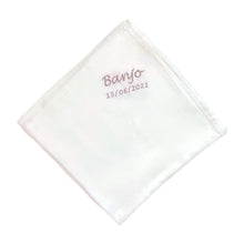 Load image into Gallery viewer, ' White ' Personalised Bamboo Muslin