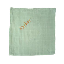 Load image into Gallery viewer, ' Sage ' Personalised Bamboo Muslin