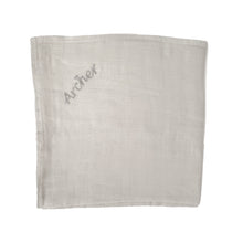 Load image into Gallery viewer, ' Light Grey ' Personalised Bamboo Muslin