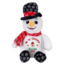 Load image into Gallery viewer, Christmas Stocking & Personalised "Frosty" Snowman Plush- 2 Piece Personalised Christmas Gift Set