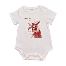 Load image into Gallery viewer, Personalised Unisex Baby Christmas Romper Gift 6-12 months -White