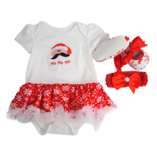 Load image into Gallery viewer, White Tutu Romper, Headband & Matching Shoes- 3 Piece Personalised Christmas Gift Set