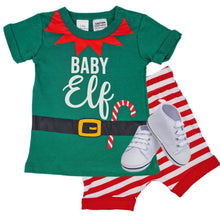 Load image into Gallery viewer, Unisex Baby Elf Christmas Outfit- 6-12 months- 3 Piece Personalised Christmas Gift Set