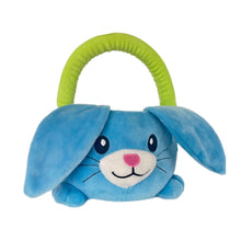 Load image into Gallery viewer, Personalised Blue Plush Easter Bunny Hunting Basket