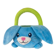 Load image into Gallery viewer, Personalised Blue Plush Easter Bunny Hunting Basket