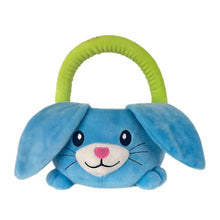 Load image into Gallery viewer, Personalised Blue Plush Easter Bunny Hunting Basket