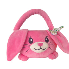 Load image into Gallery viewer, Personalised Pink Plush Easter Bunny Hunting Basket