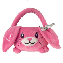 Load image into Gallery viewer, Personalised Pink Plush Easter Bunny Hunting Basket