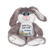 Load image into Gallery viewer, EASTER "Bandit" Grey Bunny Personalised Plush