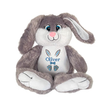 Load image into Gallery viewer, EASTER "Bandit" Grey Bunny Personalised Plush