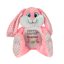 Load image into Gallery viewer, EASTER "Bubbles" Pink Bunny Personalised Plush