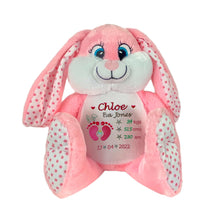 Load image into Gallery viewer, EASTER "Bubbles" Pink Bunny Personalised Plush