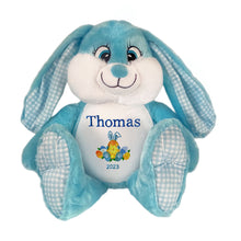 Load image into Gallery viewer, EASTER 2 Piece Personalised Blue "Buster "Bunny & Blue Bebi Bunny Snuggle Comforter Bundle