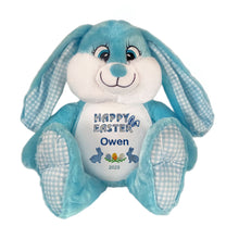Load image into Gallery viewer, EASTER 2 Piece Personalised Blue "Buster "Bunny & Blue Bebi Bunny Snuggle Comforter Bundle