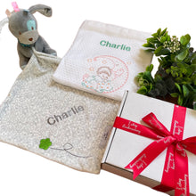 Load image into Gallery viewer, Personalised Bamboo Waffle Blanket & Pup Comforter - 2 Piece Personalised Gift Set