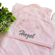 Load image into Gallery viewer, Personalised Bamboo Hooded Towel, Waffle Blanket & Elephant Comforter - 3 Piece Personalised Gift Set