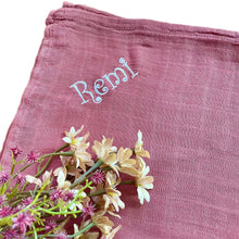 Load image into Gallery viewer, ' Plum ' Personalised Bamboo Muslin