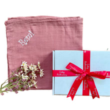 Load image into Gallery viewer, ' Plum ' Personalised Bamboo Muslin