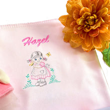 Load image into Gallery viewer, Personalised Embroidered Pink Bamboo Blanket & Personalised Luna Rag Doll - 2 Piece Personalised Gift Set
