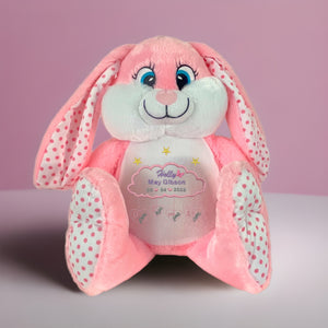 "Bubbles" Pink Bunny Personalised Plush