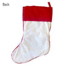 Load image into Gallery viewer, Personalised Plush White Reindeer Embroidered &amp; Applique Christmas Stocking
