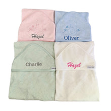 Load image into Gallery viewer, Mint Green Personalised Bamboo Hooded Towel
