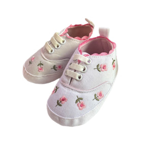 Stylish Baby Girl Embroidered Canvas Soft Soled Baby Shoes