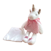 Load image into Gallery viewer, Pink Fleece Blanket, Personalised Unicorn Doll &amp; Embroidered Canvas Baby Shoes  - 3 Piece Personalised Gift Set
