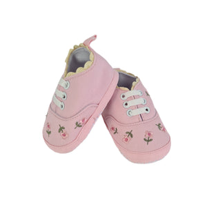 Stylish Baby Girl Embroidered Canvas Soft Soled Baby Shoes