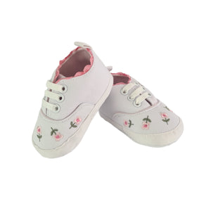 Stylish Baby Girl Embroidered Canvas Soft Soled Baby Shoes