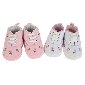 Stylish Baby Girl Embroidered Canvas Soft Soled Baby Shoes