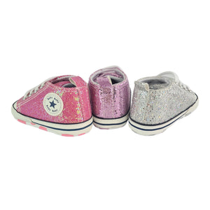 Stylish Baby Girl Sequenced/Glitter Canvas Soft Soled Pre-walker Shoes