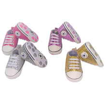 Load image into Gallery viewer, Stylish Baby Girl Sequenced/Glitter Canvas Soft Soled Pre-walker Shoes
