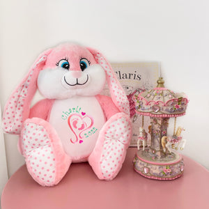 "Bubbles" Pink Bunny Personalised Plush