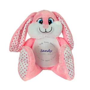 "Bubbles" Pink Bunny Personalised Plush