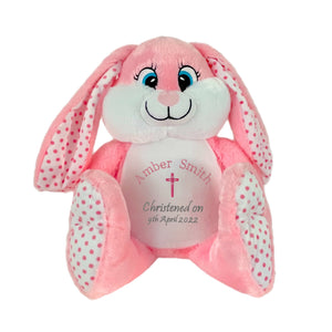 "Bubbles" Pink Bunny Personalised Plush