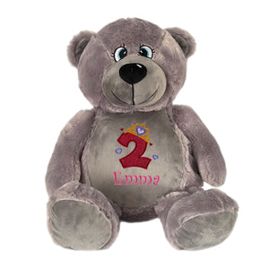 "Buzz" Grey Teddy Bear Personalised Plush