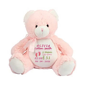 "Penny" Pink Baby Bear Personalised Plush