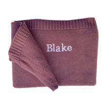 Load image into Gallery viewer, &#39; Coffee &#39; Personalised Cotton Knitted Blanket
