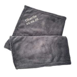 Grey Coral Fleece Personalised Blanket