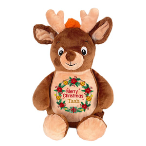 Christmas Stocking & Personalised "Cupid" Reindeer Plush- 2 Piece Personalised Christmas Gift Set