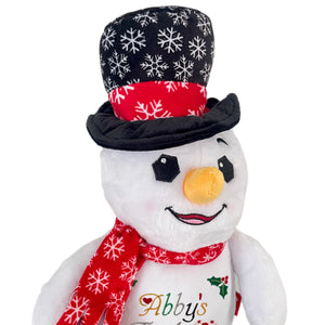 Christmas Stocking & Personalised "Frosty" Snowman Plush- 2 Piece Personalised Christmas Gift Set