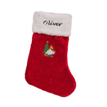 Load image into Gallery viewer, Embroidered Christmas Stocking &amp; Personalised Bamboo Knitted Blanket- 2 Piece Personalised Christmas Gift Set
