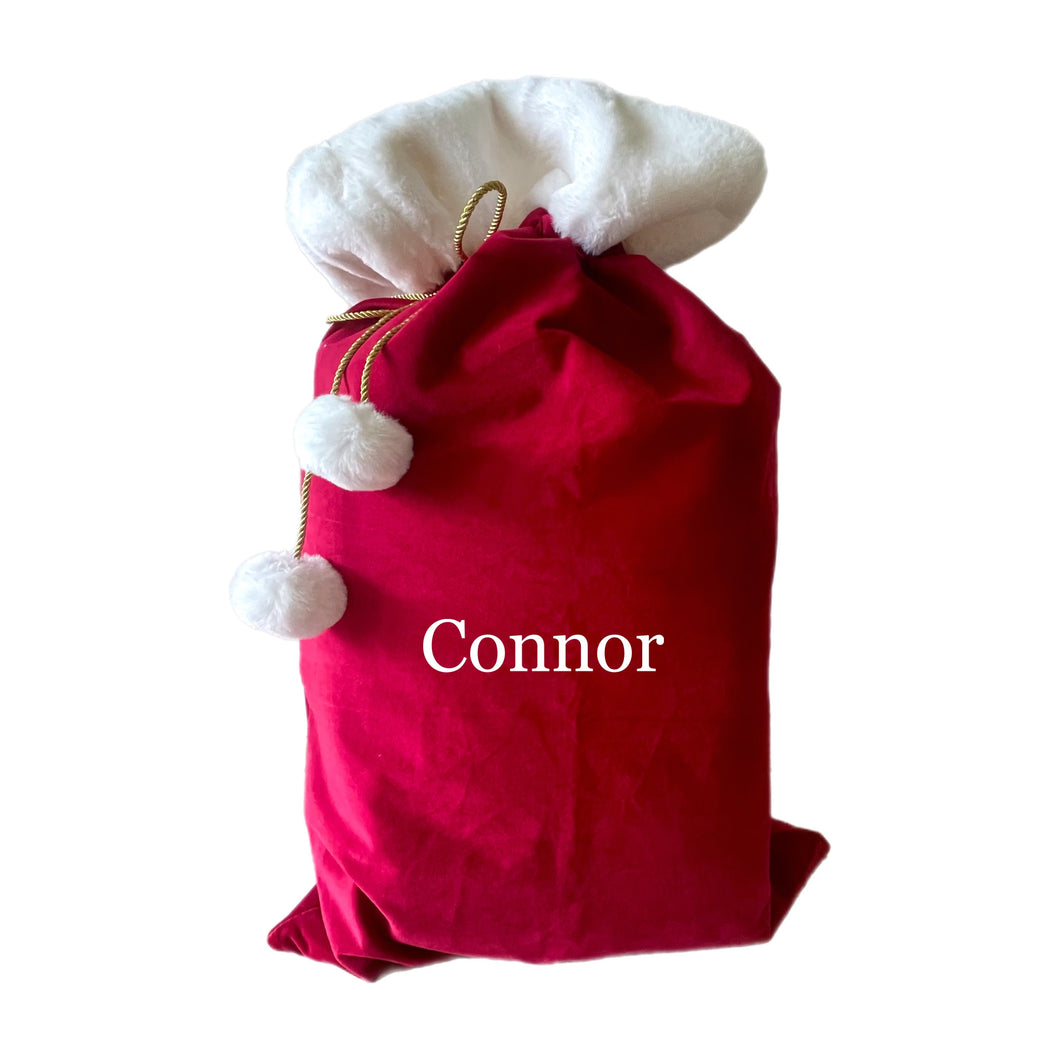 Personalised Plush Red Christmas Santa/Gift Sacks