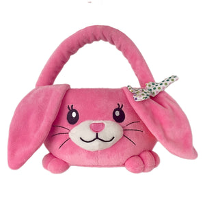 Personalised Pink Plush Easter Bunny Hunting Basket